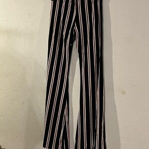 Striped Black , Red and White Women's Pants